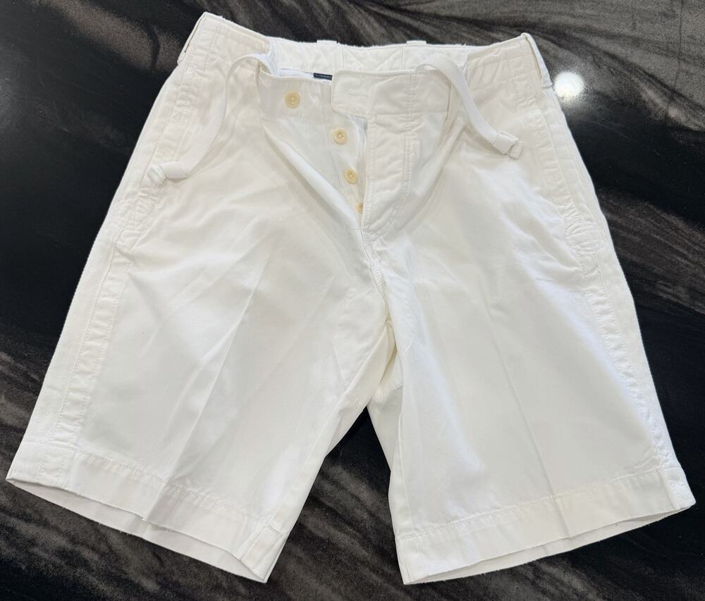 Polo Ralph Lauren White Shorts Mens 32 Drawstring Button Fly Yacht Club Style